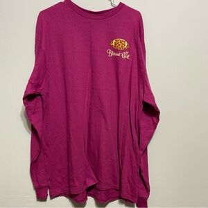 Blessed Girl Women's Long Sleeve T-Shirt Graphic Faith Family Football Pink XL